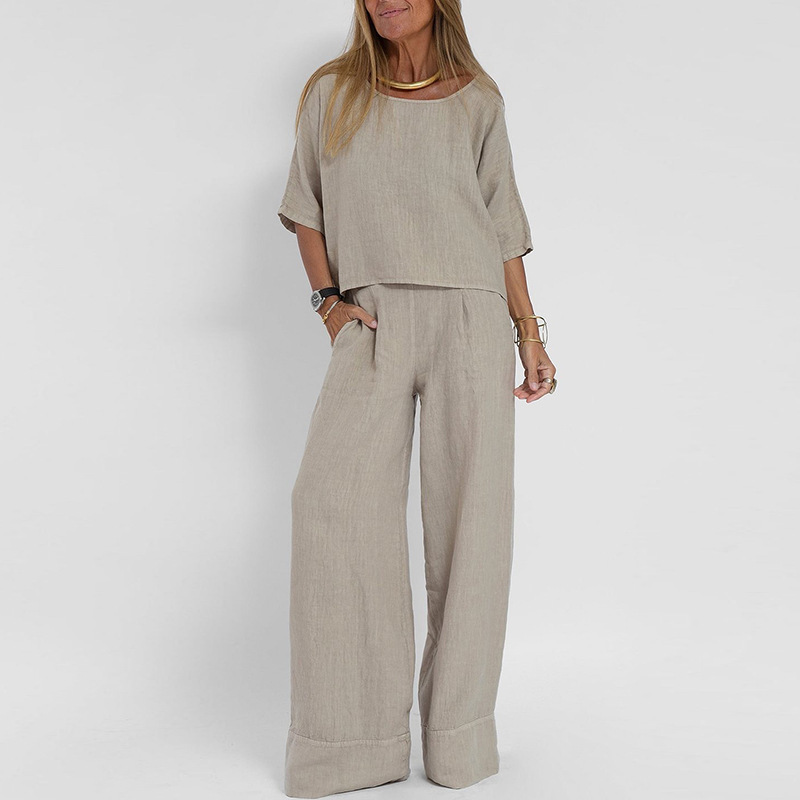 Casual Chic Pocketed Pants Womens Beach Set