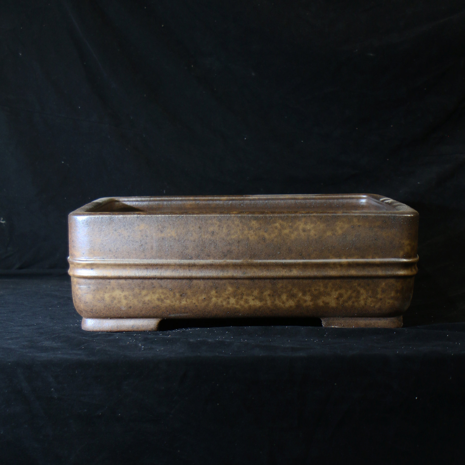 Long Rectangular Wood-fired Handmade Bonsai Pot In Purple Clay