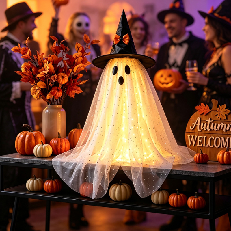 Ornament Birou Fantomă Alb Papion Halloween