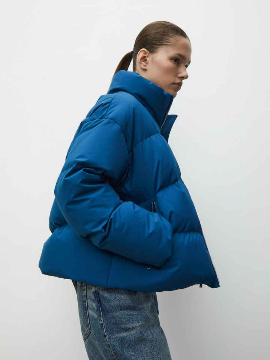 Autumn And Winter Zipper Stand Collar White Duck Down Jacket White - Shop at LoveMi