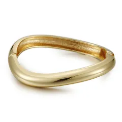 Asymmetric Simple High-grade Irregular Zinc Alloy Bracelet - Gold - View 1