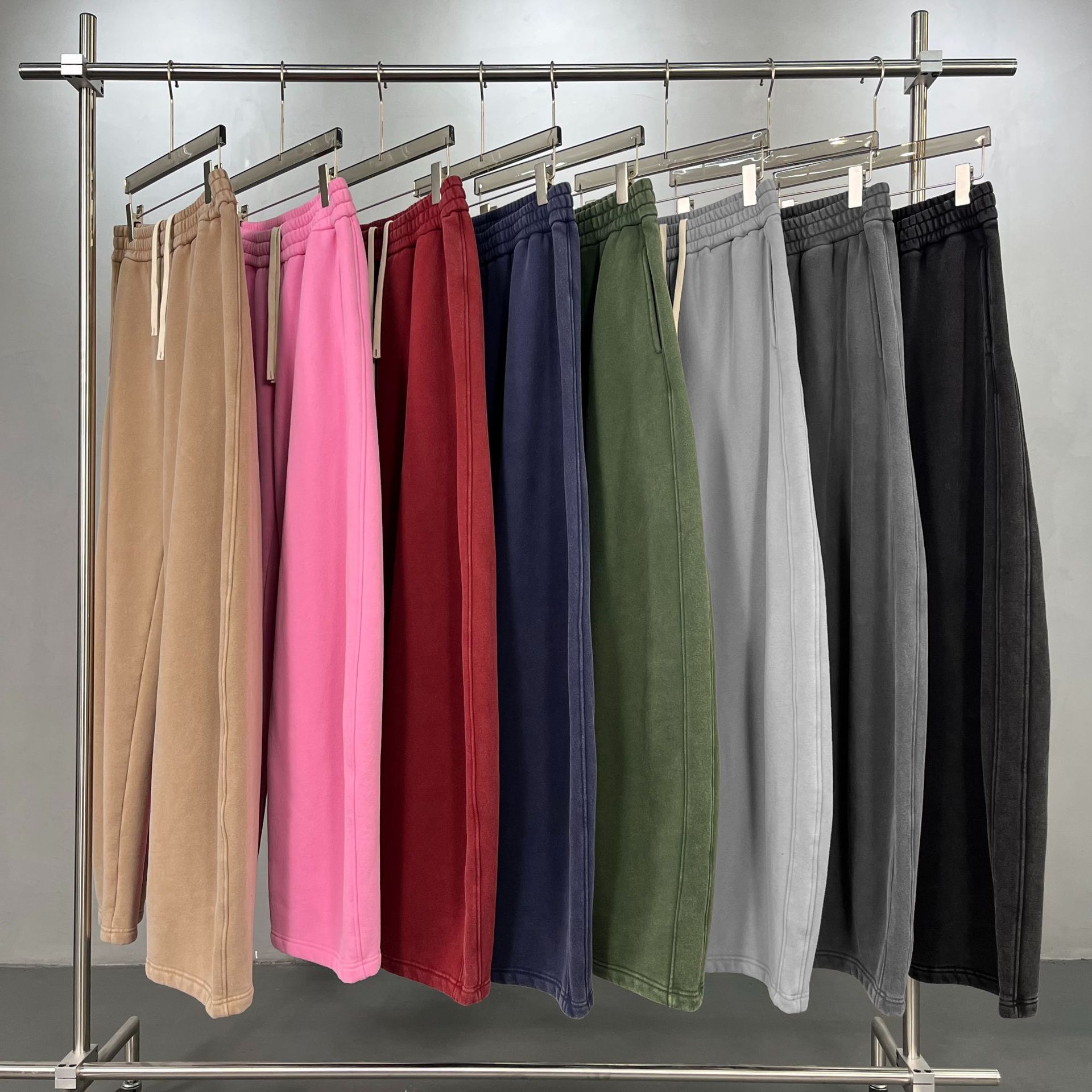 New Trendy Brand Brushed Washed Long Pants