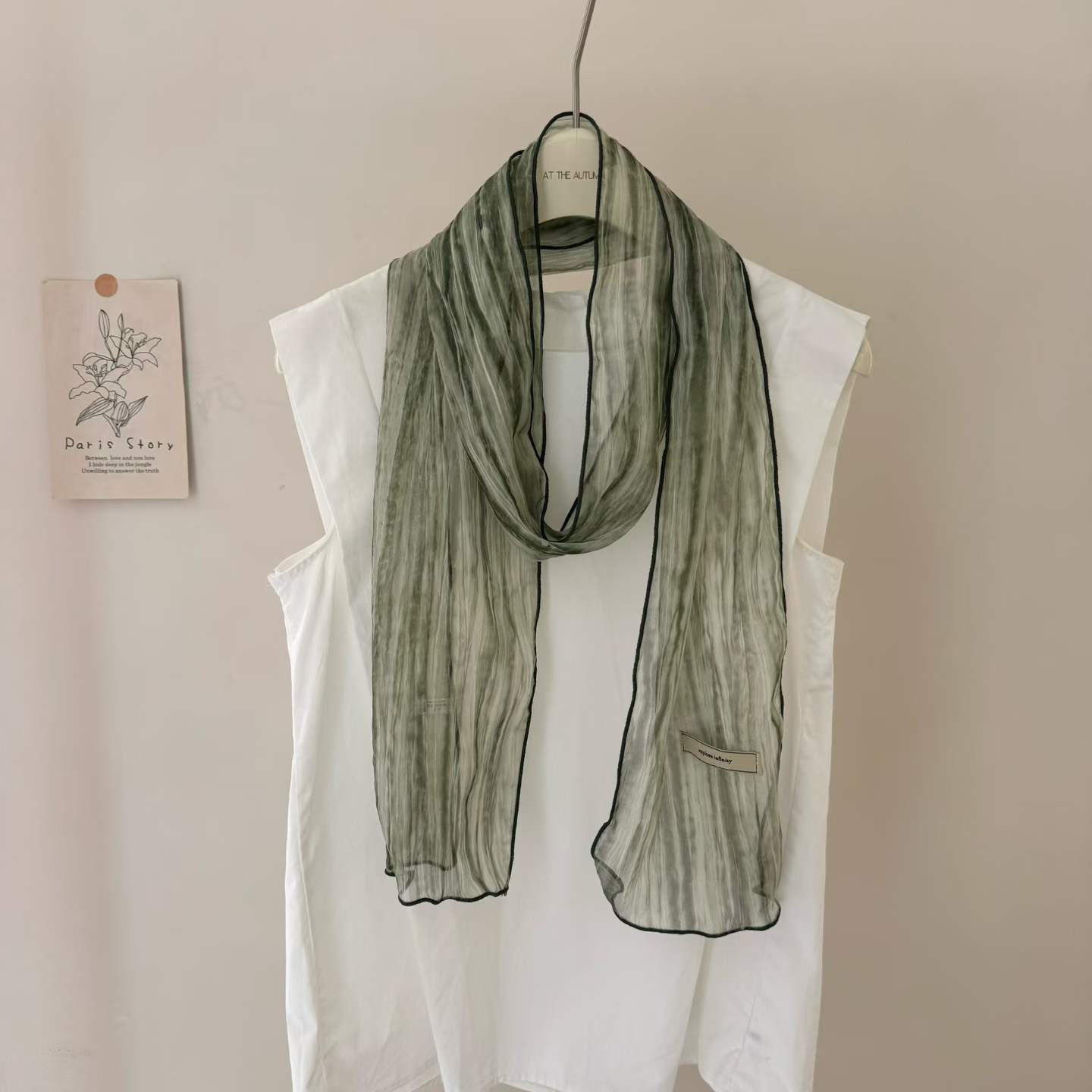 Vintage Ombre Long Silk Scarf