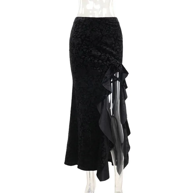 Fashion Slim Fit Irregular Slit Skirt Women Black - Shop at LoveMi