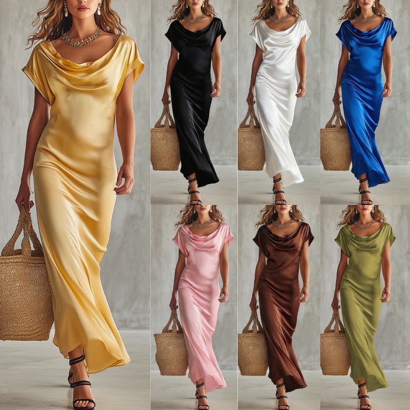European And American-style Chic Womens Short-sleeve Dress