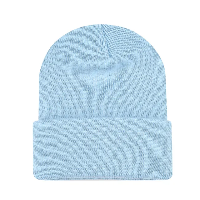 Light Board Knitted Hat Winter Wool Hat Men's And Women's Warm Hat Sky Blue - Shop at LoveMi