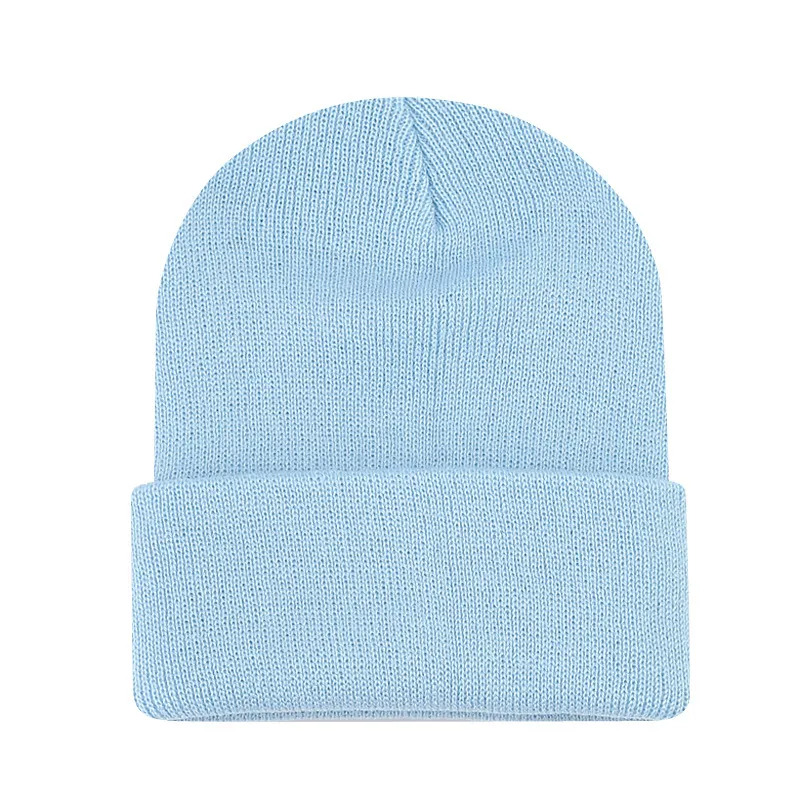 Light Board Knitted Hat Winter Wool Hat Men's And Women's Warm Hat - Sky Blue