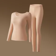Seamless Thermal Underwear Set For Women - Skin Color-L - View 1