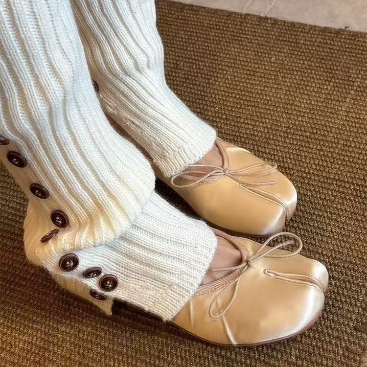 Womens Retro Low-Top Versatile Mid-Heel Shoes