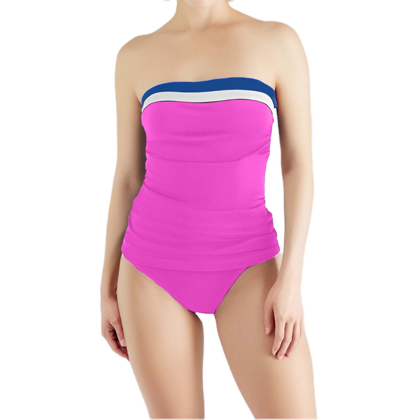 New Split Women's Bikini Beach Vacation Color Matching Swimsuit Violet - Shop at LoveMi