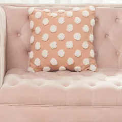 New Nordic Moroccan Tufted Dots Pillow Cover Home - Pink White - View 1