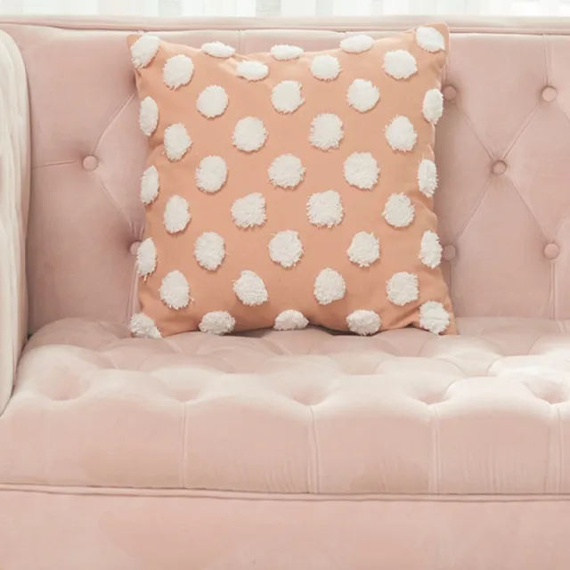 New Nordic Moroccan Tufted Dots Pillow Cover Home Pink White - Shop at LoveMi
