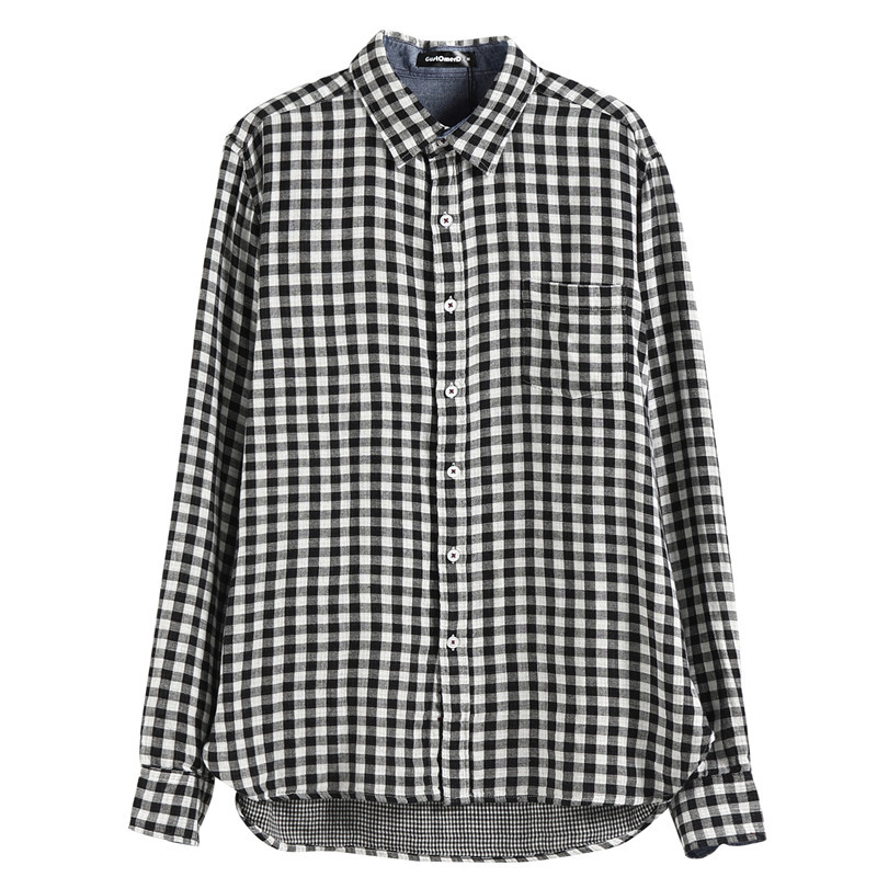 Men's Shirt Long Sleeve Plaid Leisure Iron-free Spring And Autumn Shirts Trendy One Piece Dropshipping