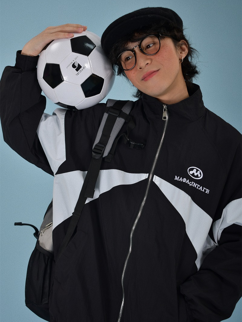 Tide Loose Leisure All-matching Stitching Couple Coat