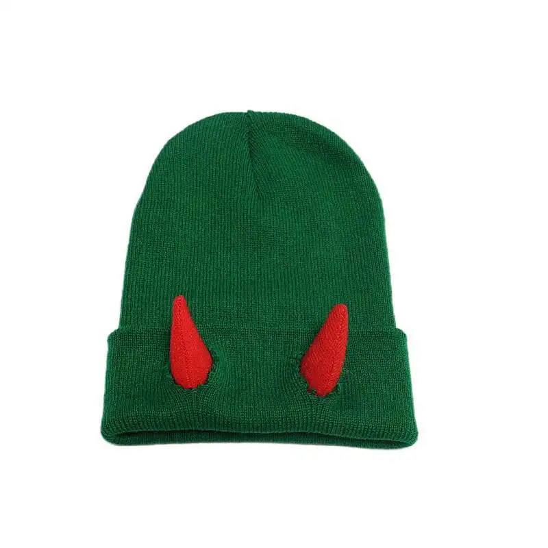 Autumn And Winter Devil Horn Hat Thermal Knitting Woolen Cap