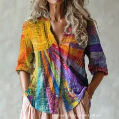 Women's Long Shirt Summer European And American Trendy Long-sleeve - Cd4572-5Xl - View 1