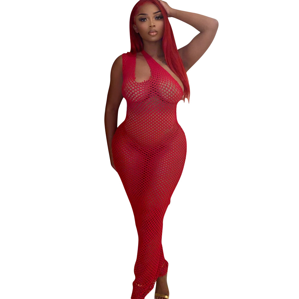 Women's Clothing Fashion Grid Hollow Dress