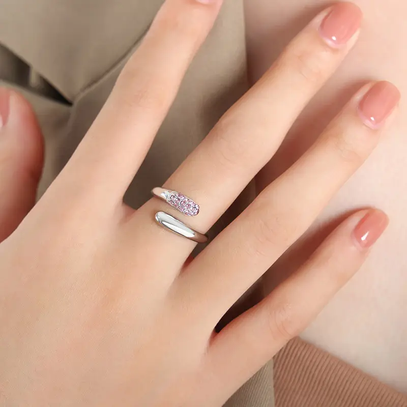 French Style Temperament Rhinestone Snake Ring