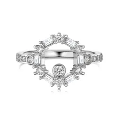 Women's Korean-style Light Luxury S925 Sterling Silver Ring Exquisite Geometric Ring - Platinum - View 1