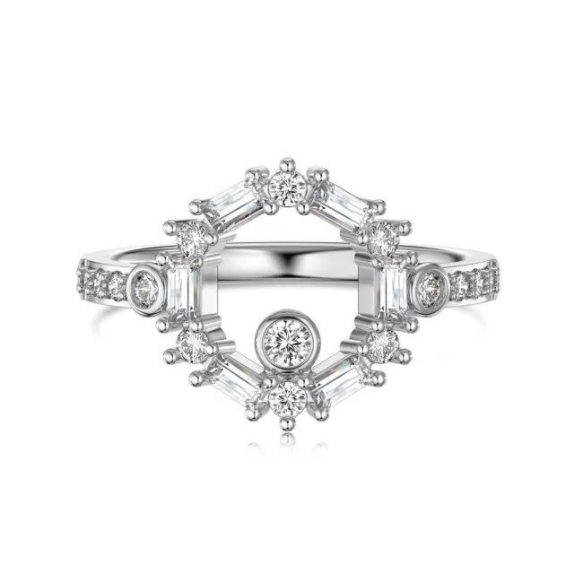 Women's Korean style Light Luxury S925 Sterling Silver Ring Exquisite Geometric Ring Platinum - Shop at LoveMi