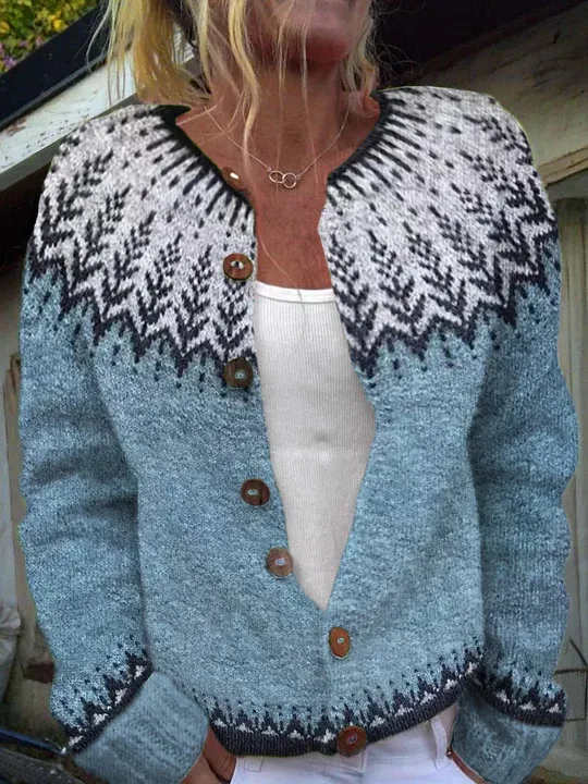 Winter Cardigan Coat Single breasted Totem Warm Sweater 6 Models - Shop at LoveMi