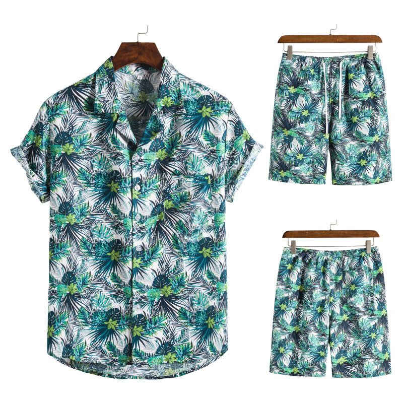 Title 12, Hawaiian Series Beach Style Short-sleeved Shirt...