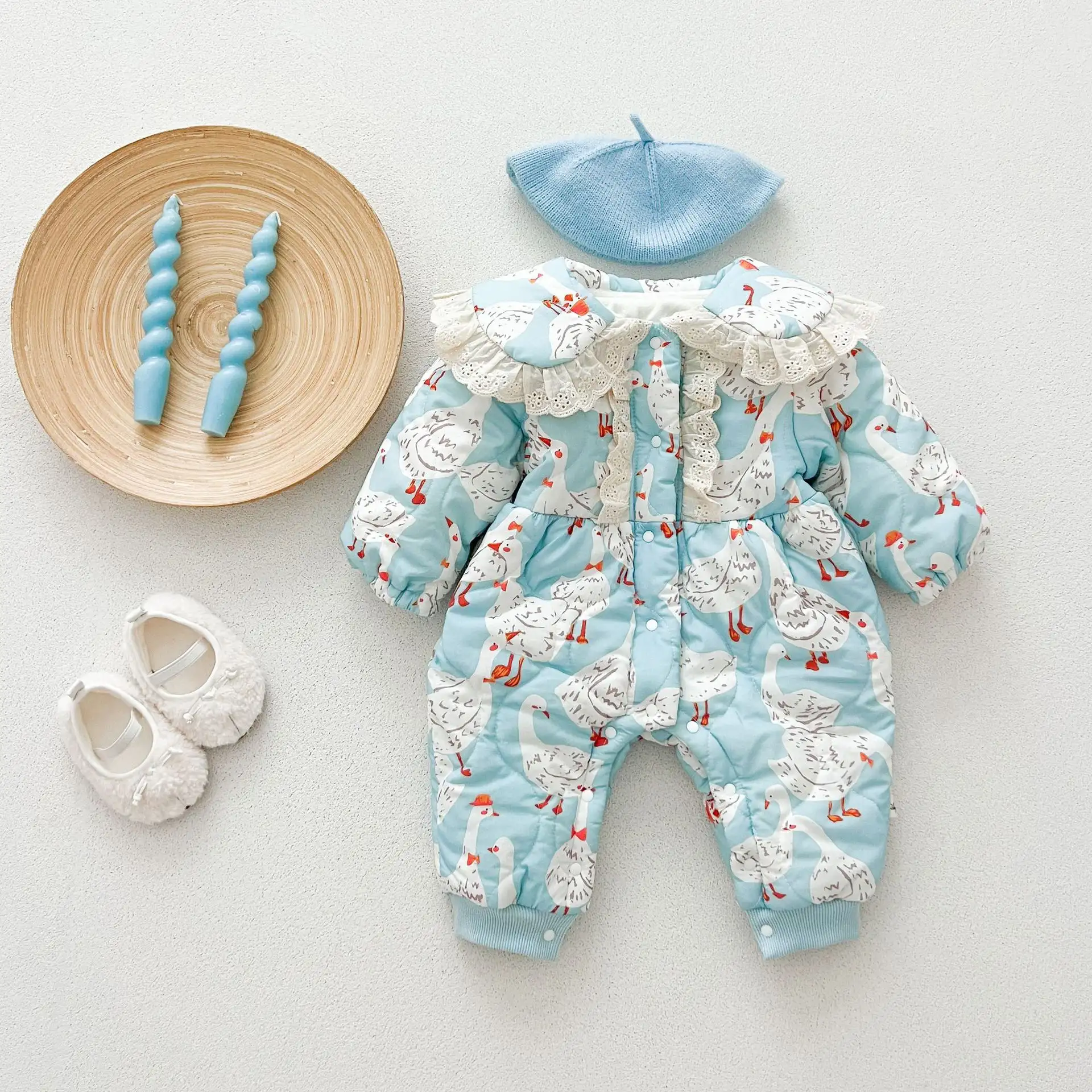 Newborn Thickened Velvet Cotton Clothes Jumpsuit