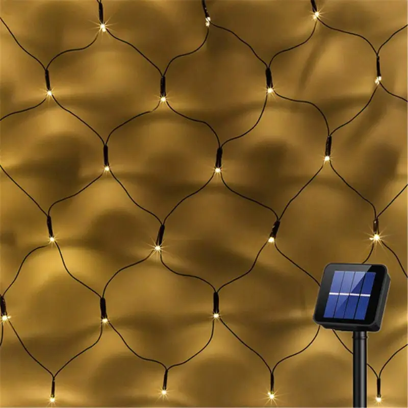 Solar Fishnet Lamp LED Outdoor Courtyard Garden Decorative Colored Light String Low Voltage Mesh Lattice