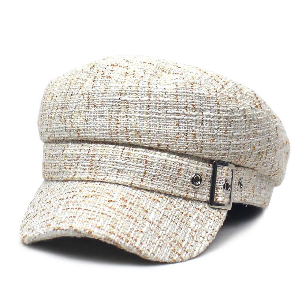 Women's Beret Autumn And Winter Black And White Plaid