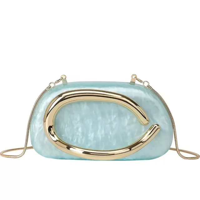 Acrylic Dinner Clutch Shoulder Crossbody Bag Blue - Shop at LoveMi