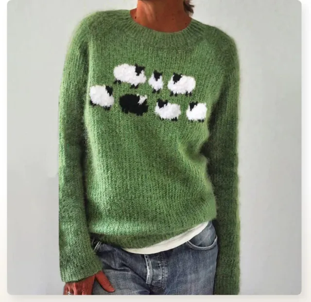 Round Neck Loose And Stylish Long Sleeves Sweater 15 Xs - Shop at LoveMi