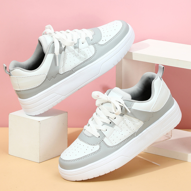 Couple Platform Sneakers Soft Bottom Comfortable Gray - Shop at LoveMi