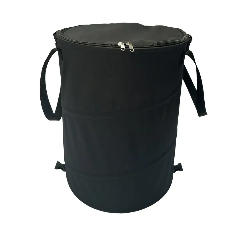 Outdoor Foldable Camping Trash Bin With Lid Large-capacity Portable Storage Container For Gardens
