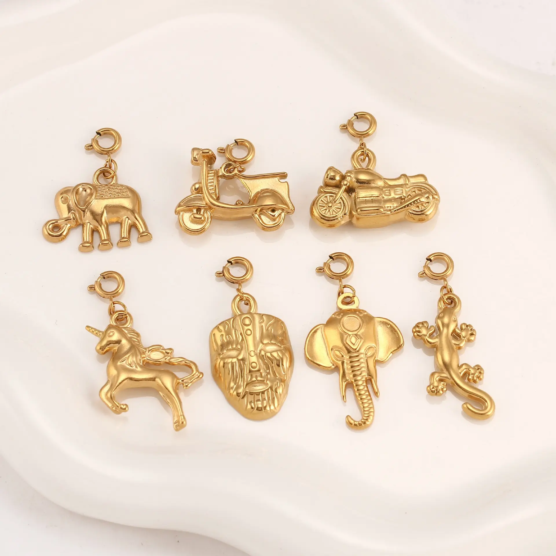 Motorcycle Pendant Necklace Earrings Bracelet Beads