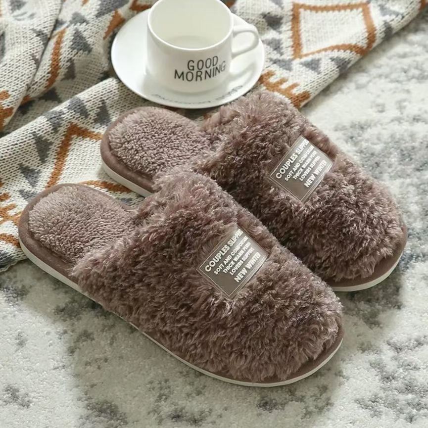 Home Cotton Slippers Floor Slippers Winter Indoor Warm Quiet Slippers