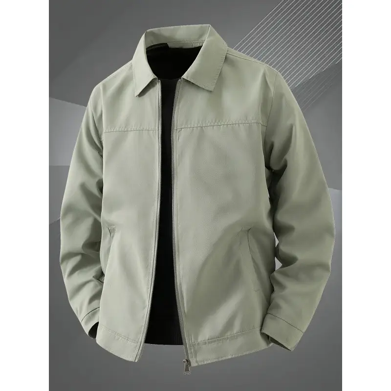 Men's Solid-Colored Slim-Fit Casual Jacket