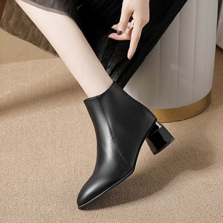 Title 10, Autumn And Winter Short Boots Female Chunky Hee...