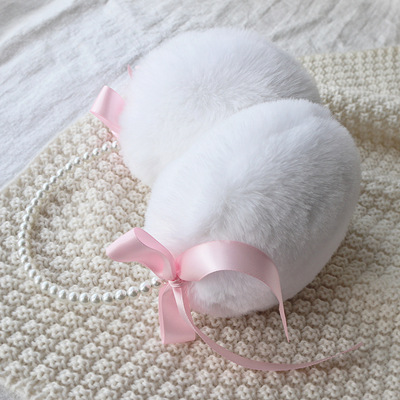 Pearl Rack White Pink Ribbon