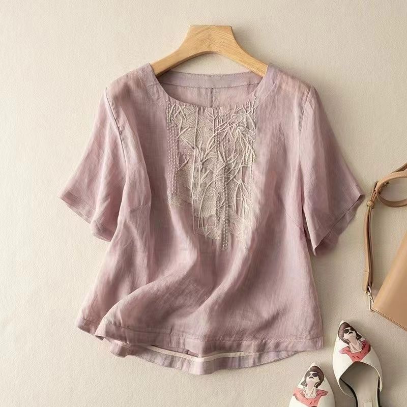 Relaxed Youth Enhancing Western Style Moms Blouse Chic Top For Women