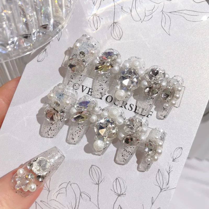 Rhinestone Manicure Wear Nail Pure Desire Wind Nail Patch Wear Nail Diamond Nail Stickers - Wear Style