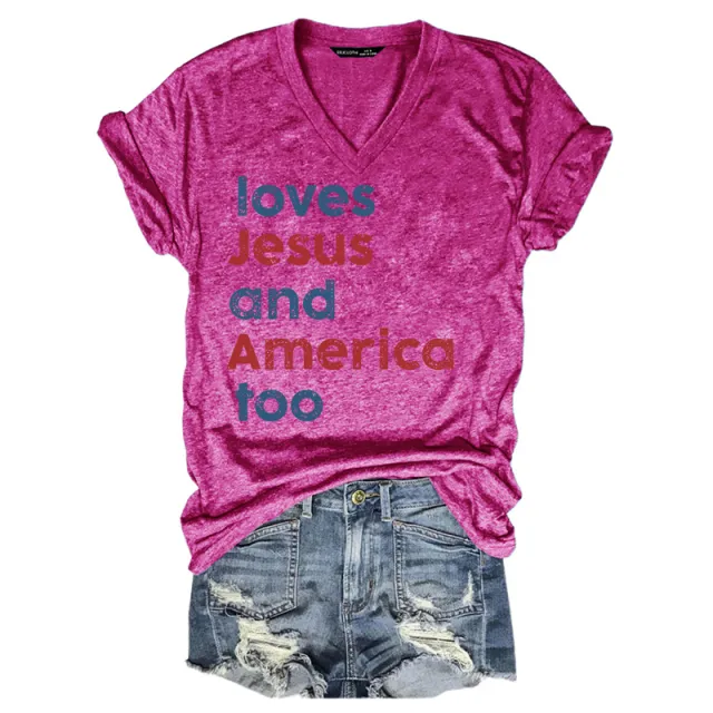 Trade Casual All match Short sleeved Women's Blouse Rose Red Flowers - Shop at LoveMi