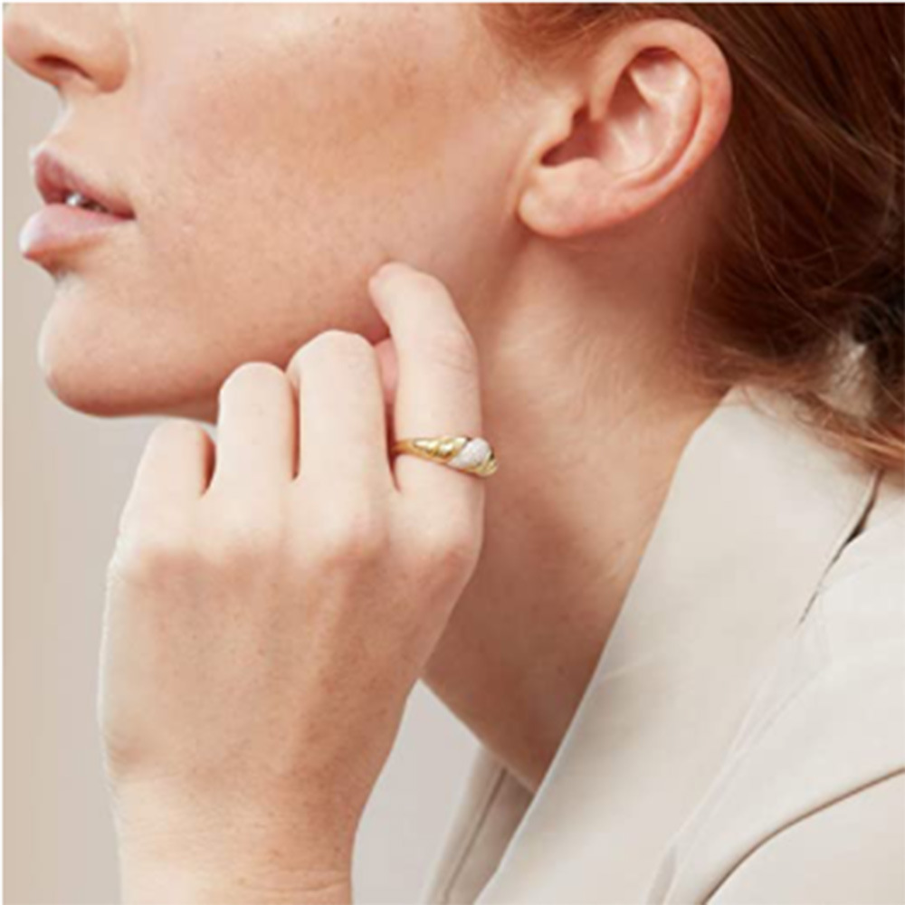 Gold Retro Geometric Thread Creative Retro Twist Ring