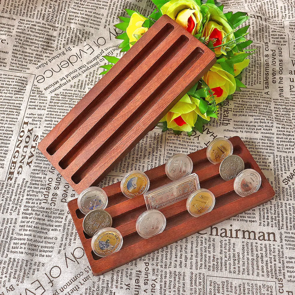 Three-slot Light Coin Badge Medal Display Tray