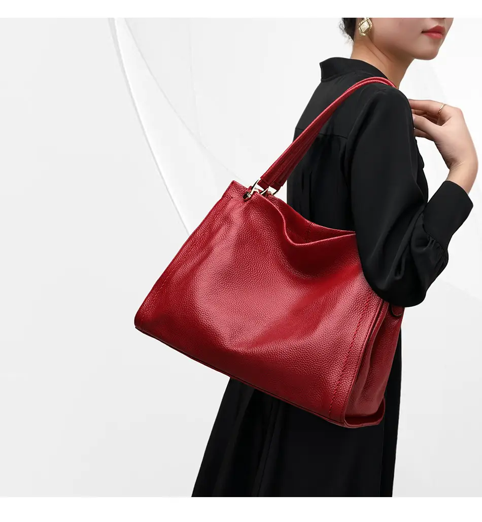 Women's Simple Cowhide Leather Single-shoulder Bag