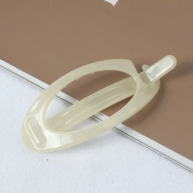 Simple Retro Hair Band Oval Barrettes Tcbgd Milky White - Shop at LoveMi