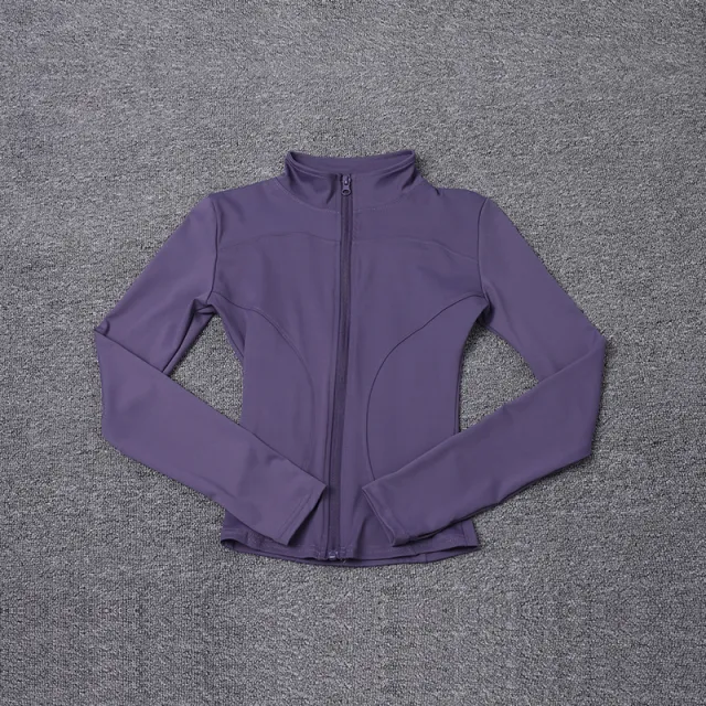 Yoga Clothes Sports Jacket Women's Tight Long sleeved Quick drying Breathable Top Purple - Shop at LoveMi
