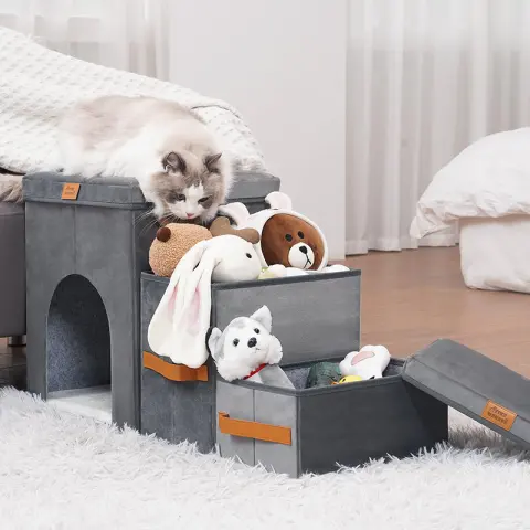 Foldable Pet Storage Stairs Dog Steps Ladder