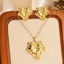 Stainless Steel Heart Bow Flower Necklace And Earrings Set view 5