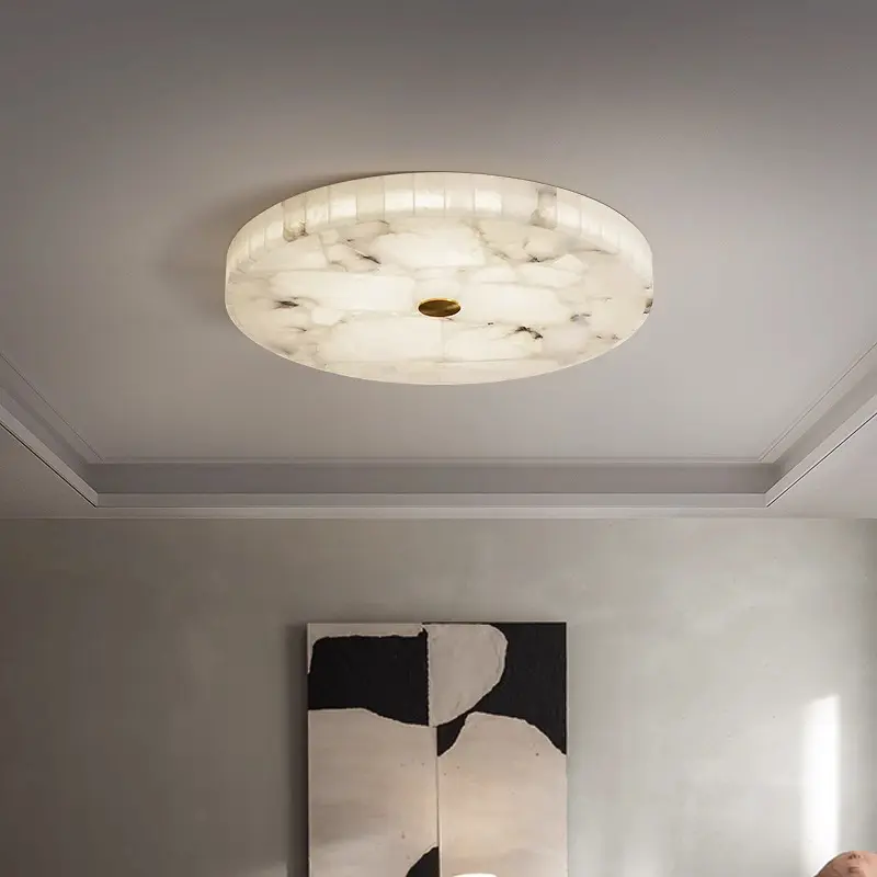 All-copper Natural Marble Ceiling Light