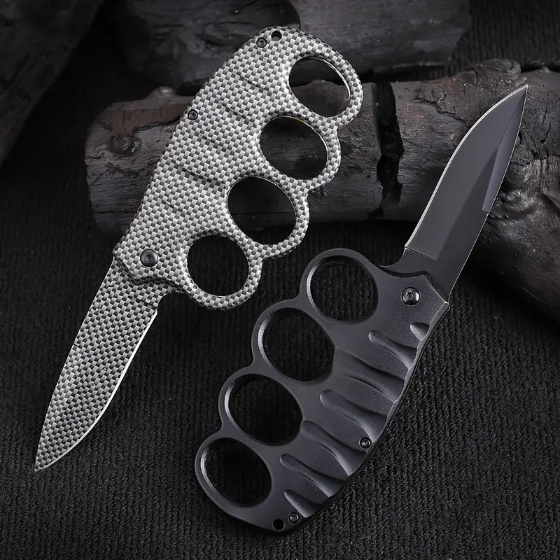 Outdoor Stainless Steel Carbon Fiber Glove Folding